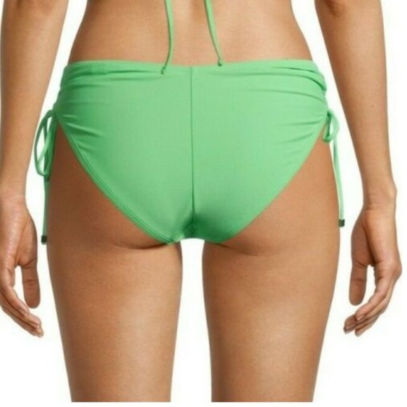 Time and Tru Women's 1X 16W-18W Swim Side Tie High Leg Bikini Bottoms Mint NWT - Picture 3 of 4